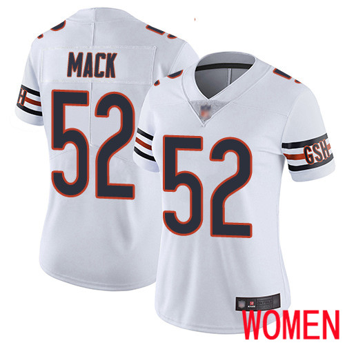 Chicago Bears Limited White Women Khalil Mack Road Jersey NFL Football 52 Vapor Untouchable